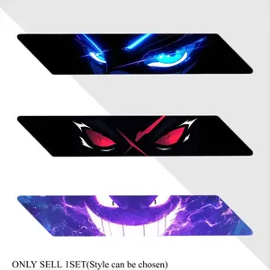 1SET "Ice Wolf Eyes" Dynamic Warning Sticker, Suitable for Bicycle Frame/Car Body/Motorcycle Guard Bar, Blue-Black Contrast + Wolf Eye Element Design, Waterproof & Wear-Resistant, Inject a Sharp & Cool Warning Vibe into Your Gear, Motorcycle Stickers