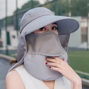 Women's Summer Sun Hat — Face-Shading, Foldable, Wide-Brimmed Beach & Outdoor Hat for Cycling — UV Protection Sun Visor,Neck Protection, Breathable, Windproof, Sun-shading