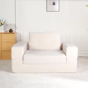Compression Human Dog Sofa Bed for Adult & Pets,Modern Floor Couch With Pillow for Living Room Bedroom,Corduroy Fabric,No Assembly Required