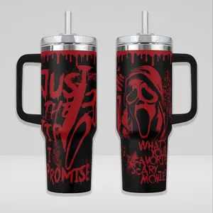 [SPECIAL] Red Ghostface Scream Tumbler 40oz 20oz Movie Custom Cup 40 oz Tumbler With Handle, Tumbler 20oz No Handle, Gifts For Fans