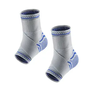 Foot Sleeve (Pair) with Compression Wrap, Ankle Brace For Arch, Ankle Support, Football, Basketball, Volleyball, Running, For Sprained Foot, Tendonitis, Plantar Fasciitis Healthcare Tool Grey