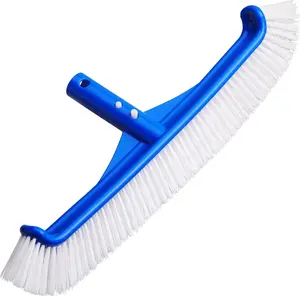 Pool Brush - 17" Pool Brush Head for Cleaning Pool Walls, Curved Ends High-Efficiency Pool Scrub Brush, Premium Nylon Bristles Pool Brush Head