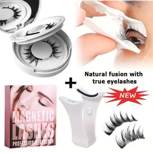 Reusable Magnetic False Eyelashes Glueless Lashes with Magnetic Lash Clips, Natural Waterproof Easy Wear, Suitable for Daily Use and Special Occasions
