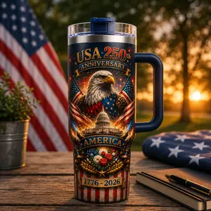 USA 250th Anniversary Tumbler, American Eagle Patriotic Travel Mug, 1776-2026 Limited Edition Cup, Gift Father's day