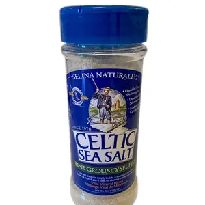 Selina Naturally Celtic Sea Salt Fine Ground 8 oz Shaker Organic Organic