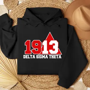Delta Sigma Theta 1913 Hoodie, DST Sorority Graphic Sweatshirt, Greek Life Apparel