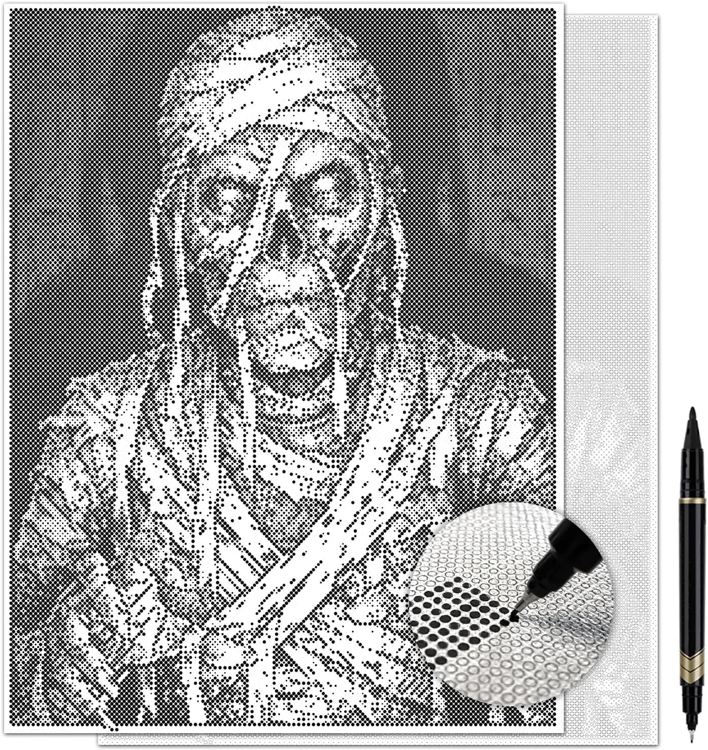 The Mummy Dot Painting Kit for Adults — 13×17 Canvas with Dual-Tip Marker