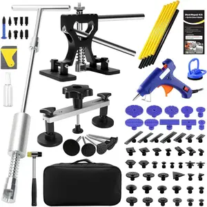 139 count Dent Puller Kit, Paintless Dent Removal Kit,  Dent Repair Kit with Metal Dent Lifter, Bridge Puller, T-Slide Hammer, Professional PDR Tools for , dings, creases and Hail