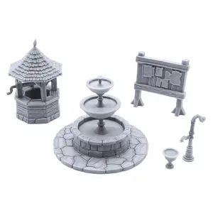 Town Square - Endertoys Terrain 3D Printed Tabletop Gaming Miniature Paintable Scenery Dungeons and Dragons Warhammer 40k Decor Ornaments