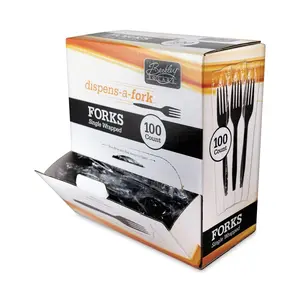 Berk  Individually Wrapped Dispens a Fork, Black