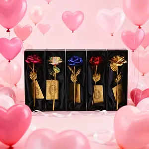 Elegant Gold Foil Rose Gift Box, Mother's Day Valentine's Birthday Party Set, Ideal for Gifting, Forever Blooming Roses for Girlfriend Mom Friend Lover Grandma, Anniversary Gift