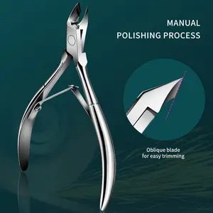 Professional Cuticle Trimmer, Stainless Steel Nail Clipper with Sharp Blade, Dual Spring Manicure Tool, Silver Color, Foot Care Essentials