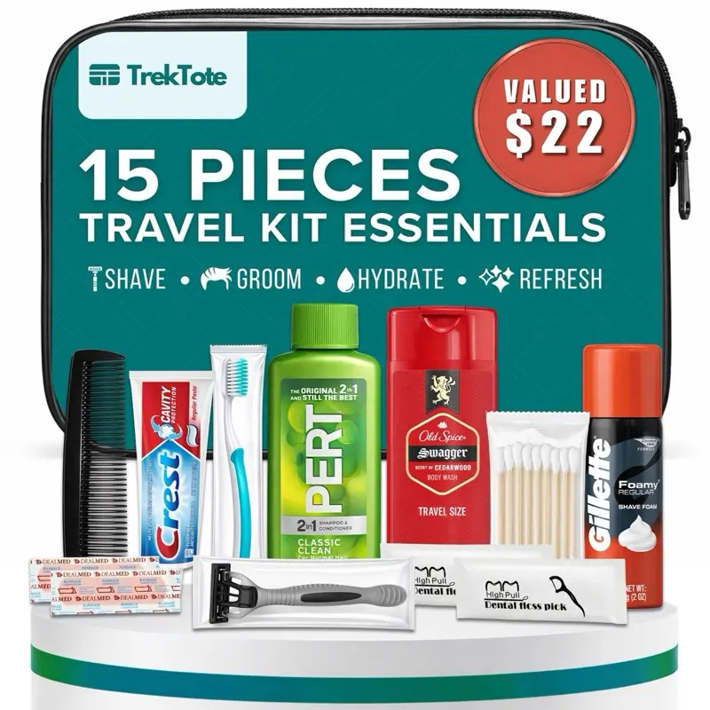 Trektote Men's 15-Piece Travel Toiletry Kit Trektote Men's 15-Piece Travel Toiletry Kit