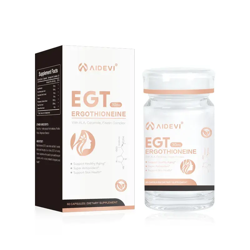 AIDEVI L-Ergothioneine (EGT) 30mg, 60 Capsules - 60 Day Supply for Anti-Aging, Cellular Antioxidant Supplement for Longevity, Energy & Immune Defense