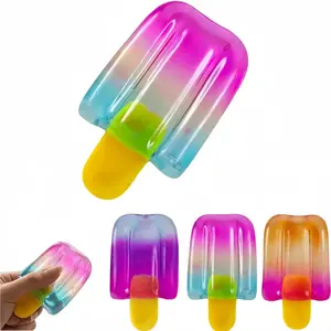 Gradient Rainbow Popsicle Squishy | Gel Filled Stress Ball for Anxiety Relief & Sensory Fidget Play