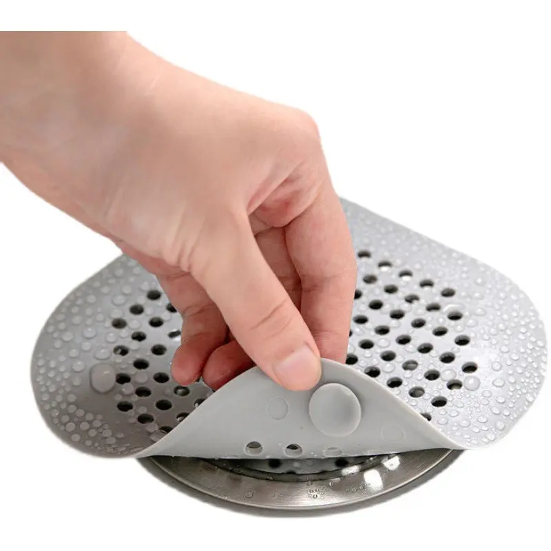 Black/Gray Drain Hair Catcher – Reusable Floor Drain Filter for Shower, Bathtub, Laundry Room & Bathroom Organization