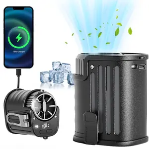 Portable Waist Fan, 8000mAh Clip-on Fan with Power LED Lighting, Suitable for Outdoor Entertainment and Work