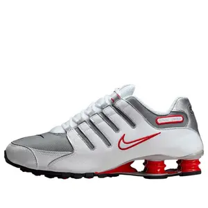 NIKE Shox NZ Sports Sneaker - 'White, Sport Red, Cool Grey' Style, Style Code 378341-104