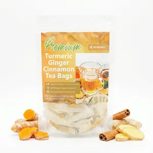 Herbiary Turmeric Herbiary Ginger Cinnamon Tea—Handcrafted Eco-Friendly Tea Bags | Caffeine-free, 100% all-natural powder, sugar-free. Vegan, gluten-free, and keto-friendly. Value Pack of 60 Bags #DealsForYouDays