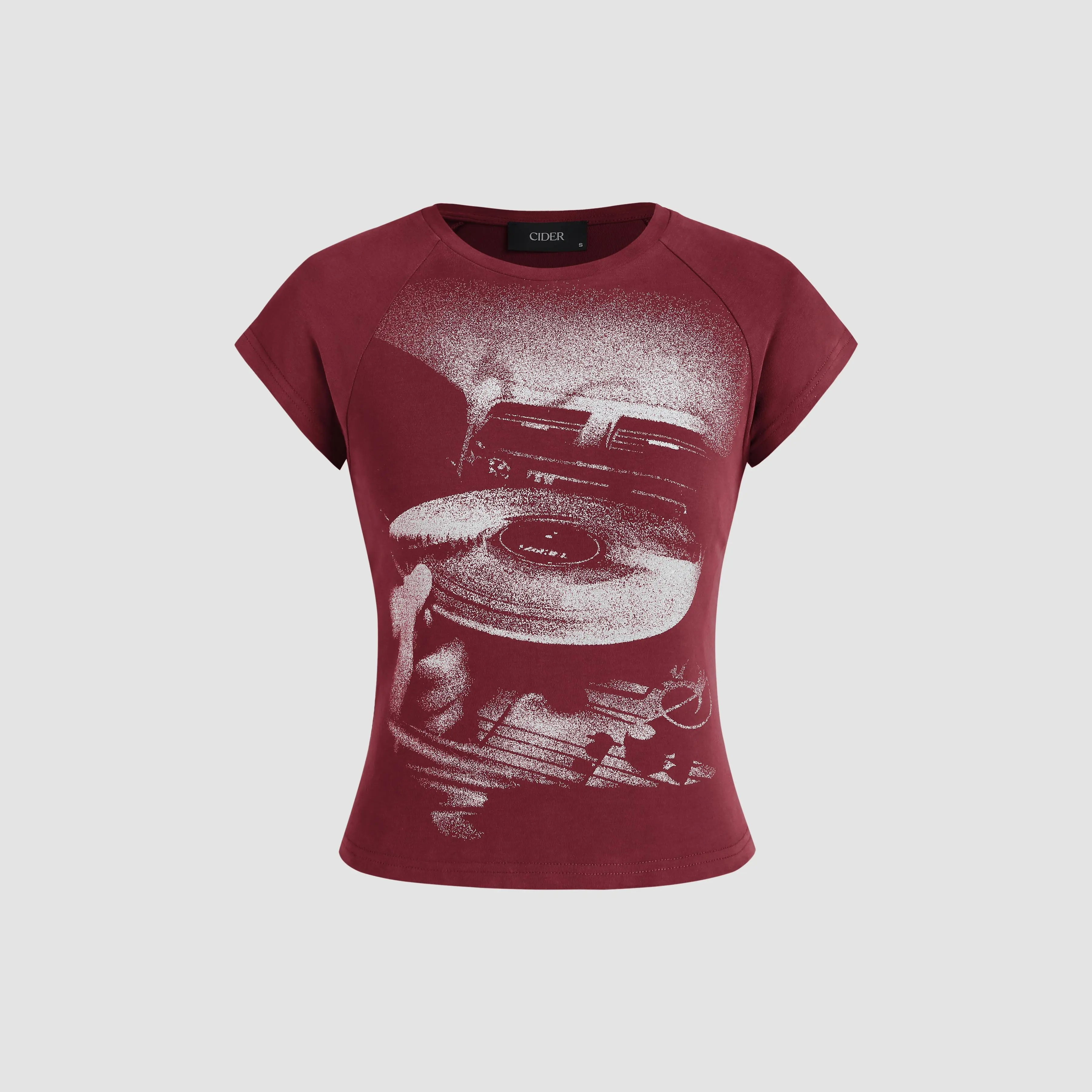 Cider [4 colors, size 0-10] Jersey Round Neckline Graphic Short Sleeve Tee