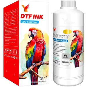 Low-Sediment DTF White Ink 1000ML DTF Transfer Ink for PET Film Pigment Ink Refill for P600 P800 DX5 XP600 4720 i3200 i1600 5113. High Fluidity, Whiteness & Coverage 1000ml x 1, White