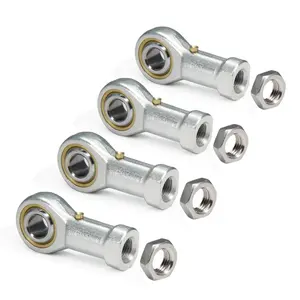 PHSB6 Rod End Bearings 3/8-inch Bore Pre-Lubricated Bearings 3/8-24 Female Thread Right Hand with Jam Nuts, 4pcs/Pack