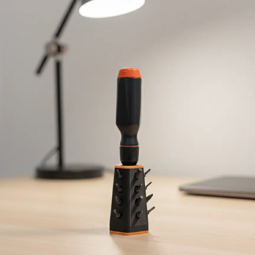 LTT Precision Screwdriver Stand - Custom-Designed Desktop Desk Organizer, Screwdriver Bit Clip, Hand Tool Storage Accessory