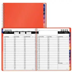Ensight 2026 Appointment book Weekly Planner - Peach Edition, 8.5x11 in, Large Tabbed Daily Hourly Weekly Planner, Schedule Book with 15-Minute Slots, Jan 2026 - Dec 2026, Durable Ink Bleed Resistance, PVC Cover