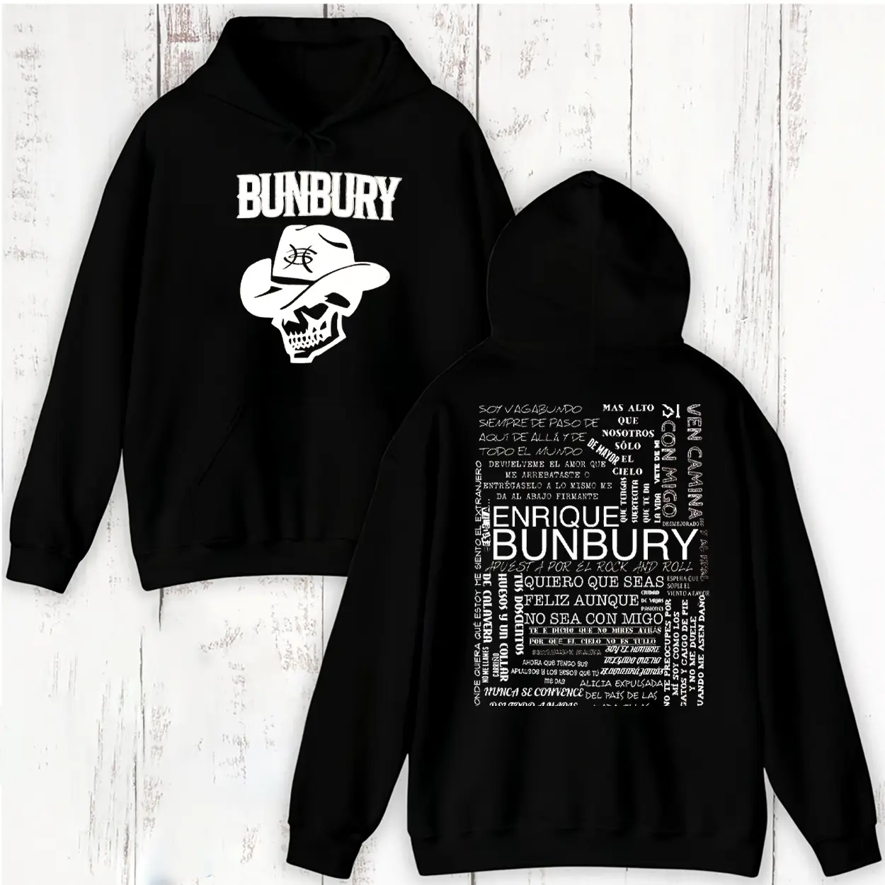Bunbury Skull Lyrics Rock Poet Aesthetic Graphic Hoodie Fleece Fabric Casual Hooded Sweatshirt Trendy Tops Perfect Gift