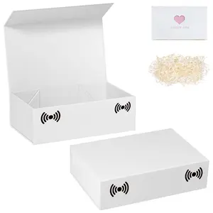 White Gift Box with Lids,10.7'x7'x2.8' Gift Boxes with Lids for Presents with Magnetic Closure and Ribbon for Wedding,Storage,Birthday