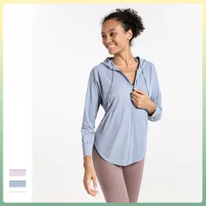 Sun protection, loose pullovers, hooded sweatshirts, women's quick-drying sports tops, long-sleeved cover-ups, yoga clothes, fitness jackets