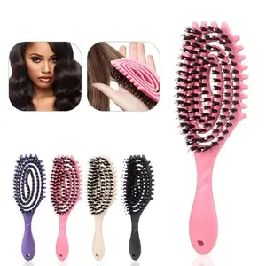 Detangling Curls Hairbrush Tangled Boar Bristle Hair Comb Define Hollow Out Hair Brush Dual Purpose Comb Hair Styling Tools Hair Styling Combs