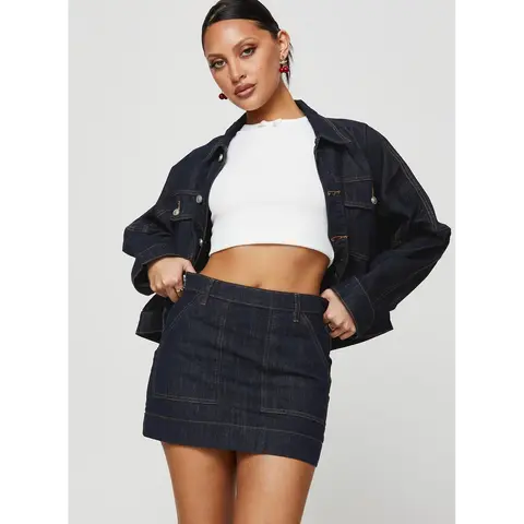 Hughes Mini Skirt Dark Wash Denim