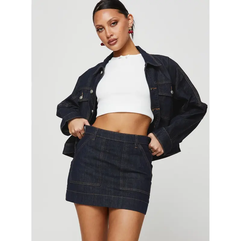Hughes Mini Skirt Dark Wash Denim