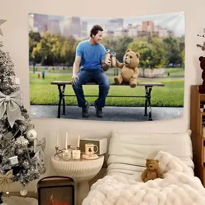 Ted movie Canvas Art Flags Flag - Ultra Soft Skin-Friendly Machine Washable Fade Resistant Banner | HD Print Lightweight Durable Outdoor Indoor Garden Flag