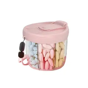 Portable Pill Organizer with 7 Compartments, Convenient Drug Storage Box for Vitamins, Waterproof and Easy Access Design for Daily Use