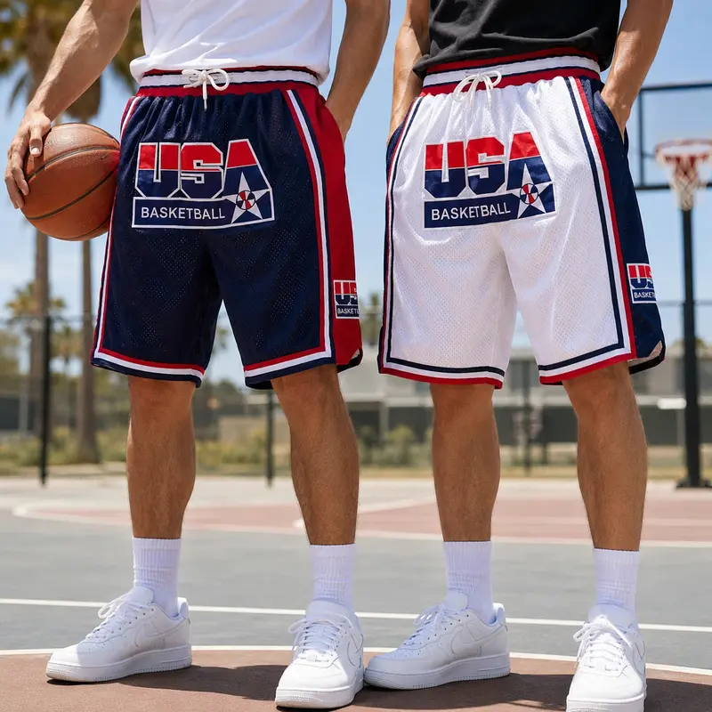 USA Basketball Shorts for Men | Lightweight Breathable Mesh Shorts for Basketball, Gym & Everyday Wear Gym Athletic Clothes Gymclothes