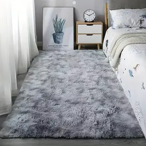 1PC Tie-Dye Shaggy Area Rug Ultra Soft Fluffy Faux Fur Plush Floor Mat Non-Slip Backing Thick Pile Shaggy Carpet Modern Accent Rug for Bedroom Living Room Nursery Dorm Home Decor Cozy Indoor Floor Rug in Multiple Colors Home Decor Essentials.Area rug