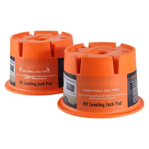 Trailer Jack Block 2000 lbs Capacity Leveling Block for RVs, High-Quality Polypropylene Camper Stabilizer Blocks, Versatile RV Travel Accessories for Tongue Jacks, Posts, Feet, 5th Wheels, 2-Pack