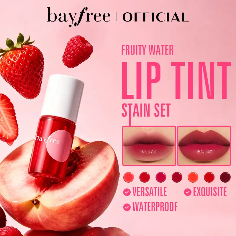 Bayfree Korean Juicy Lip Stain Set - Compact Size Lip Care Makeup Products for Adults, Lightweight, Non-sticky, Transfer-Proof, Smooth, Glossy, Moisturizing, Long-Lasting Korean Beauty Cosmetic with Hydrate Boost