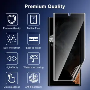 JavoYion 3-Pack Privacy Screen Protector for Samsung Galaxy S22 Ultra [Not Glass], Fingerprint Compatible, Anti Spy,Bubble Free,Scratch-Resistant
