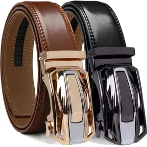 "2-PACK MEN’S LEATHER RATCHET BELTS 🔧 | Hypoallergenic Zinc Alloy & Adjustable Fit 🎁 | 2025’s Top Gift Set for Dads/Husbands (Christmas, Valentine’s Day & Office-Ready!)"
