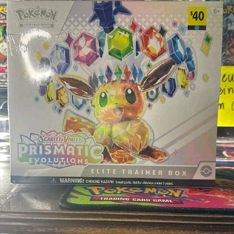 Pokémon Prismatic Elite Trainer Box Scarlet & Violet Evolutions DOLLAR GENERAL STAMP Trading Card Game
