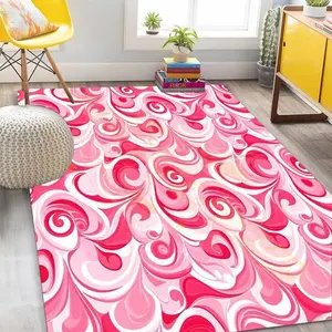 Abstract Wave Pattern Floor Mat, Non-slip Soft Floor Carpet, Decorative Area Rug for Home Living Room Bedroom Study Room, Home Decor Accessories