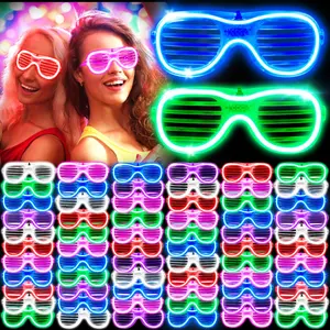 LED Light Up Glasses, 50pcs/set Colorful Glow in The Dark Glasses, Party Eyewear for Party, Festival, Wedding, Birthday, Party Supplies, Masks, Halloween