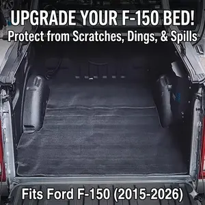 Heavy Duty Bed Mat for 2015-2026 Ford F-150 Raptor,Premium Non-Slip Truck Bed Liner Wear-Resistant Loop Material Cargo Mat Custom Fit Tailgate Protection Black
