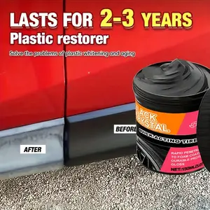 Restoration Wax, Car Care Car Restoration Wax - Multi-Purpose Plastic Parts Refurbisher | Dashboard Repair, Interior Shine Enhancer, Tire Protector & Yellowing Repair for Black Vehicles Misc