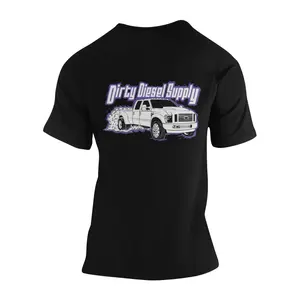 Ford 6.4 Tee Powerstroke Diesel Truck doing a Burnout T-shirt Shortsleeve Top Soft Menswear Fleece