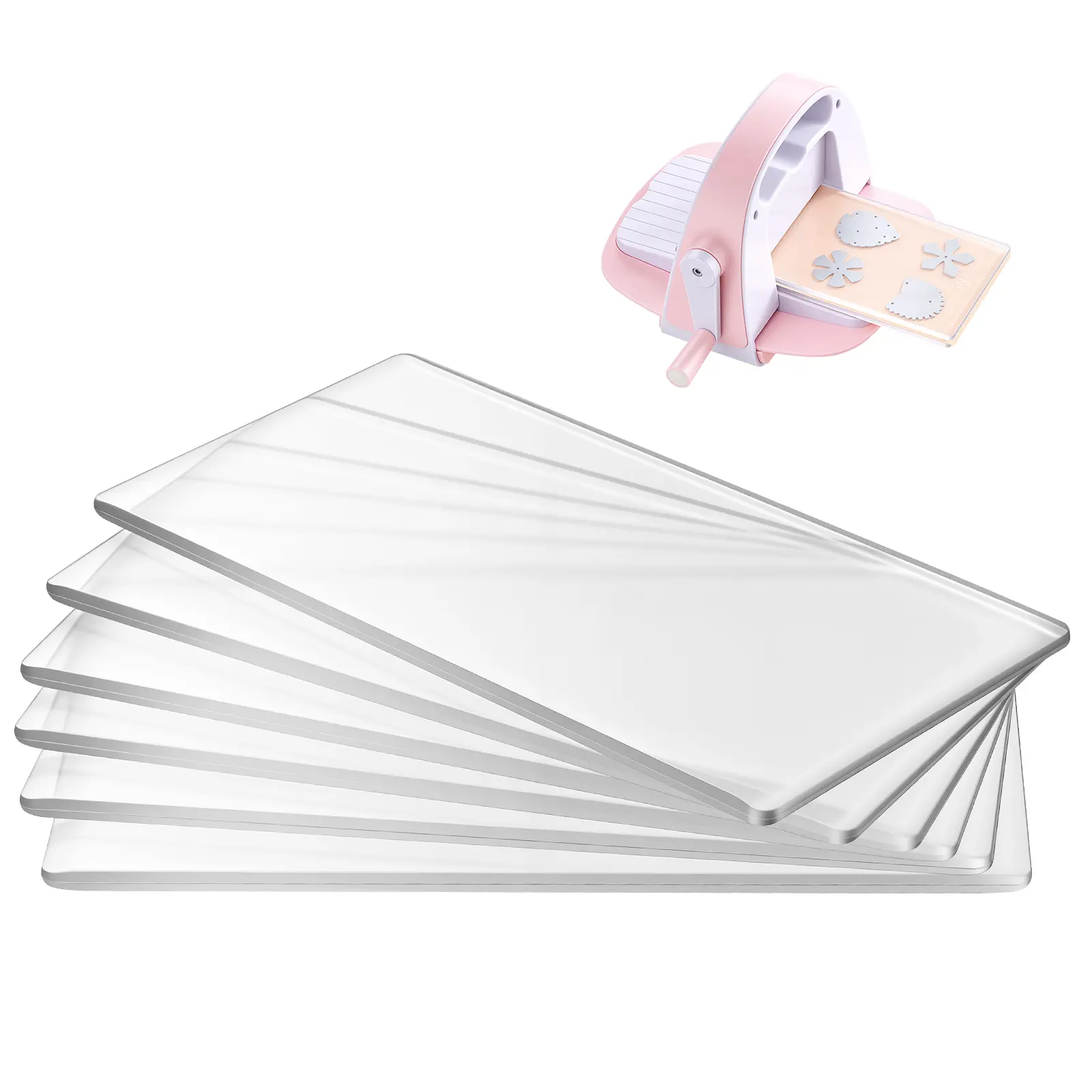 VEVOR 6-Piece Polycarbonate Cutting Plates (6.69x3.15x0.1 in) - Die Cut Pads for VEVOR KM-1830 Die Cutting & Embossing Machine, for Scrapbooking, Card Making & Crafting