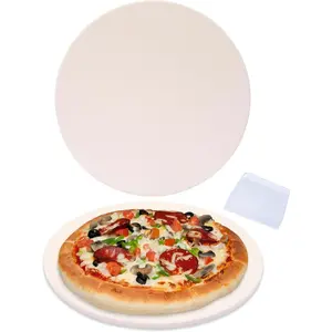 9” Round Small Pizza Stone for Toaster Oven Cordierite Grilling Stone Bread Baking Stone for Grill Oven Bake Homemade Golden Crispy Crust Pizza